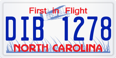 NC license plate DIB1278