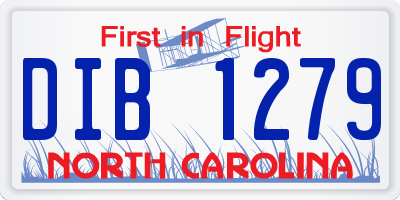 NC license plate DIB1279