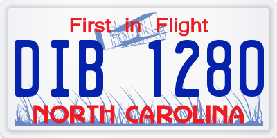 NC license plate DIB1280