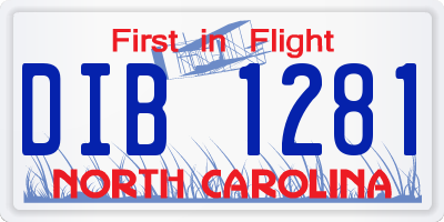 NC license plate DIB1281