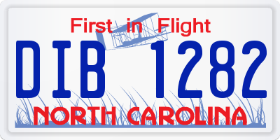 NC license plate DIB1282