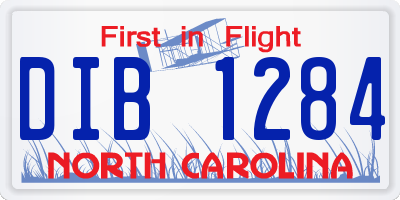 NC license plate DIB1284
