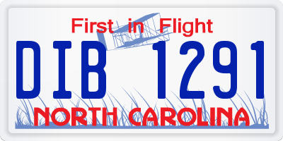 NC license plate DIB1291