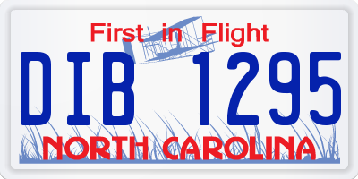 NC license plate DIB1295