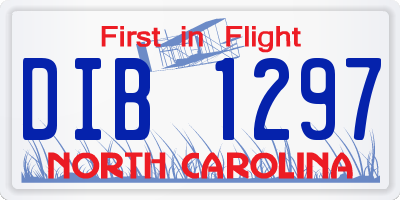 NC license plate DIB1297