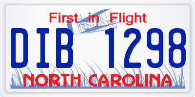 NC license plate DIB1298