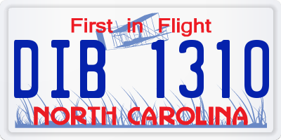 NC license plate DIB1310