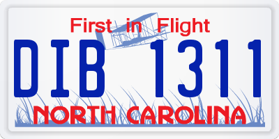 NC license plate DIB1311
