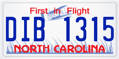 NC license plate DIB1315