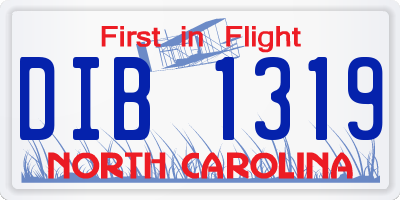 NC license plate DIB1319