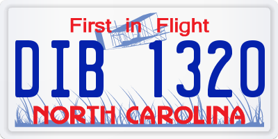 NC license plate DIB1320