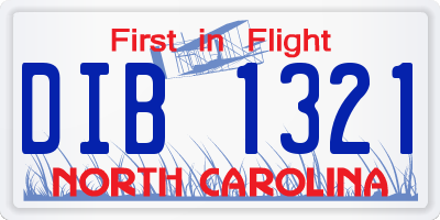 NC license plate DIB1321