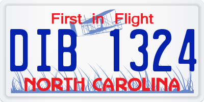 NC license plate DIB1324