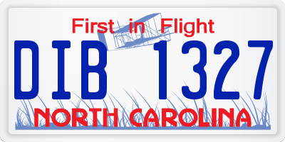 NC license plate DIB1327