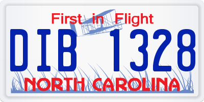 NC license plate DIB1328