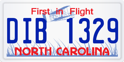 NC license plate DIB1329