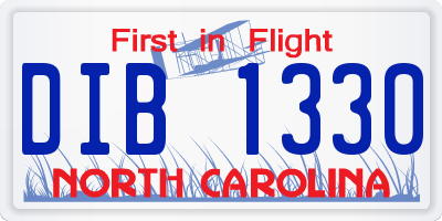 NC license plate DIB1330