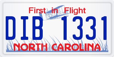NC license plate DIB1331