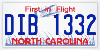 NC license plate DIB1332