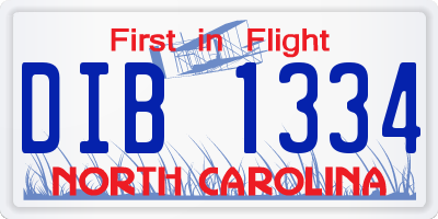 NC license plate DIB1334