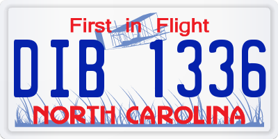NC license plate DIB1336