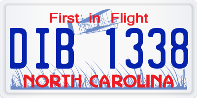 NC license plate DIB1338