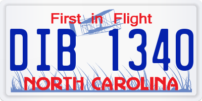 NC license plate DIB1340
