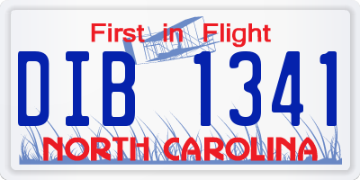NC license plate DIB1341