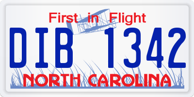 NC license plate DIB1342