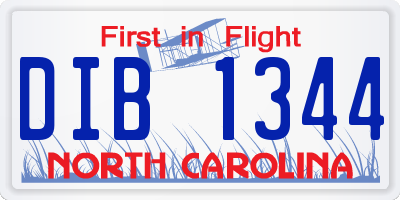NC license plate DIB1344