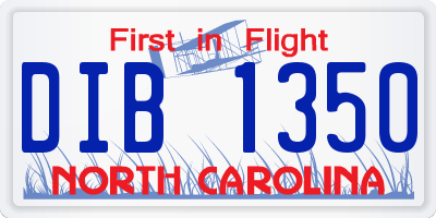 NC license plate DIB1350