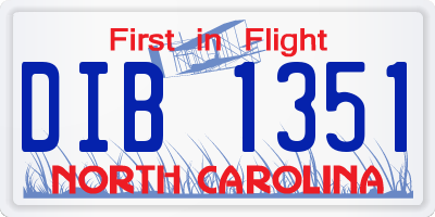 NC license plate DIB1351