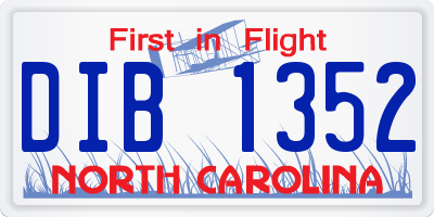 NC license plate DIB1352