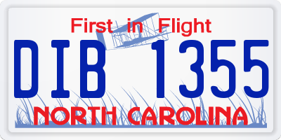 NC license plate DIB1355