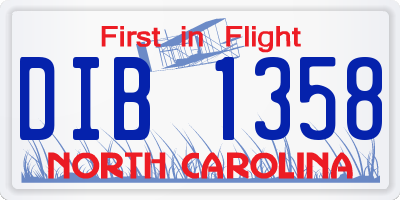 NC license plate DIB1358