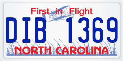 NC license plate DIB1369