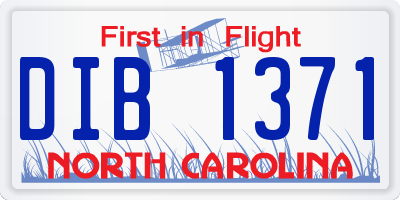 NC license plate DIB1371