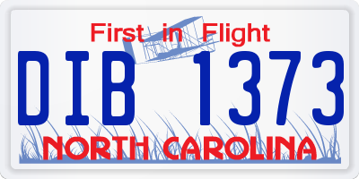 NC license plate DIB1373