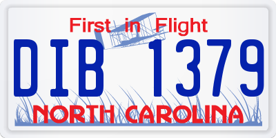 NC license plate DIB1379