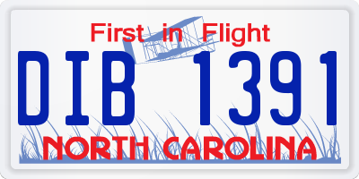 NC license plate DIB1391