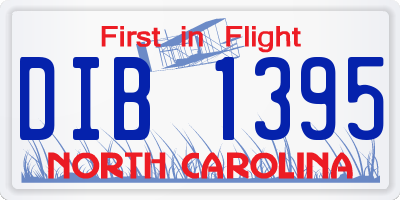 NC license plate DIB1395