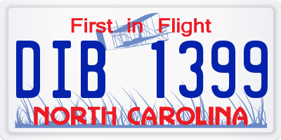 NC license plate DIB1399