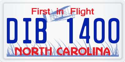 NC license plate DIB1400