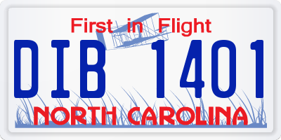 NC license plate DIB1401