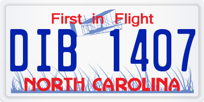 NC license plate DIB1407