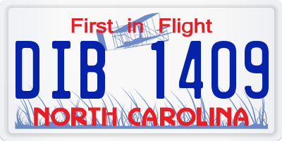 NC license plate DIB1409