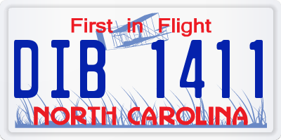 NC license plate DIB1411