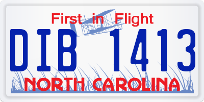 NC license plate DIB1413