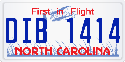 NC license plate DIB1414
