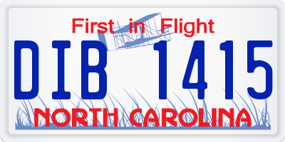 NC license plate DIB1415
